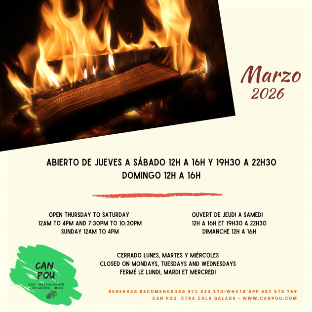 Horario marzo 2026